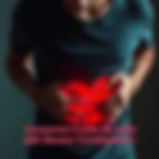 A person holding their stomach in discomfort, showing signs of struggle with severe constipation.