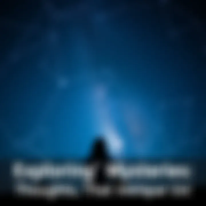 A person sitting outside at night, looking up at a sky filled with stars, pondering life's questions.
