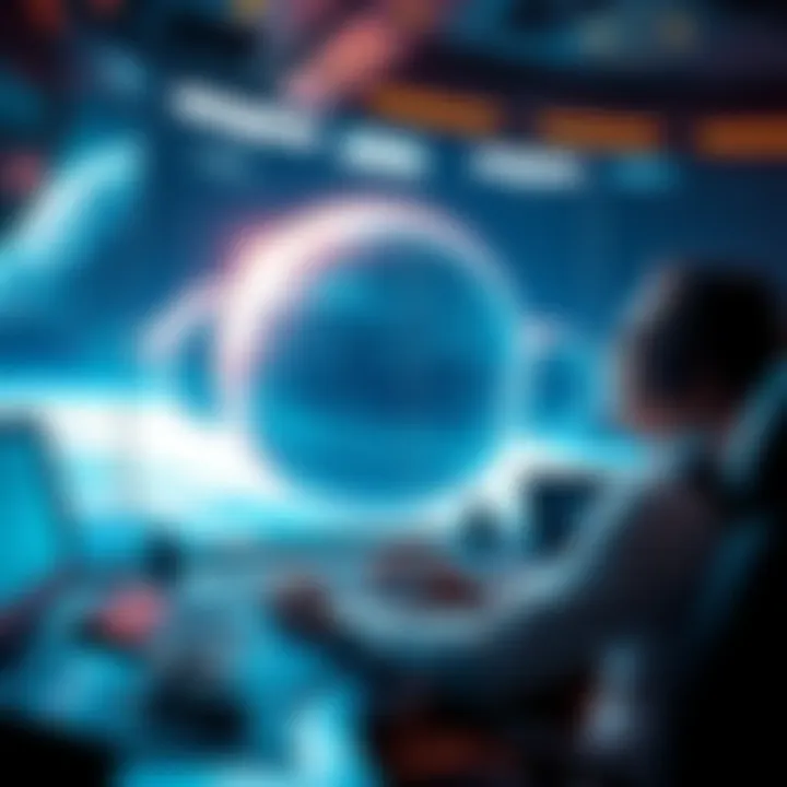 Control of Three Worlds A person using advanced technology to manage three planets from a control center, showcasing innovative space strategies.