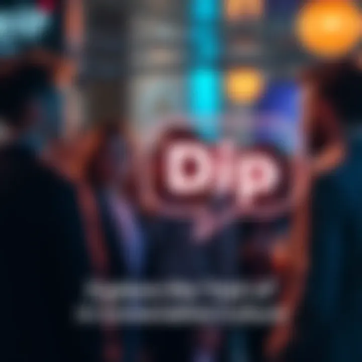 A group of people engaged in conversation with the word 'Dip' emphasized in a speech bubble