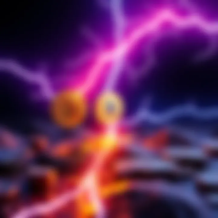 Converting Bitcoin to Lightning A graphic showing the conversion process from on-chain Bitcoin to Lightning Bitcoin, with wallet icons and arrows indicating the flow of Bitcoin.