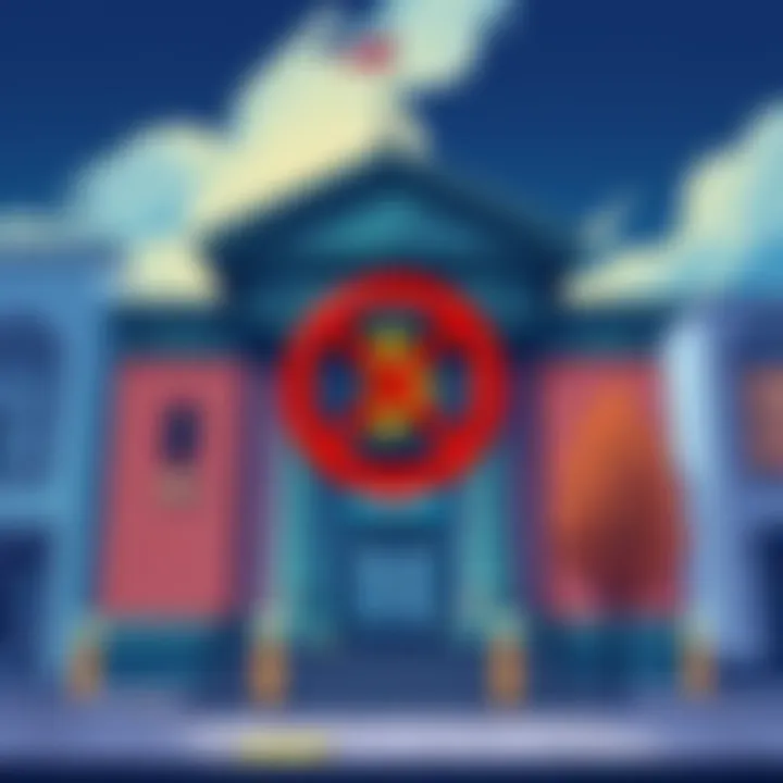 Co-operative Bank Cryptocurrency Policy Illustration of a bank building with a visible sign of a ban on cryptocurrency payments, symbolizing the Co-operative Bank's new policy to block crypto transactions.