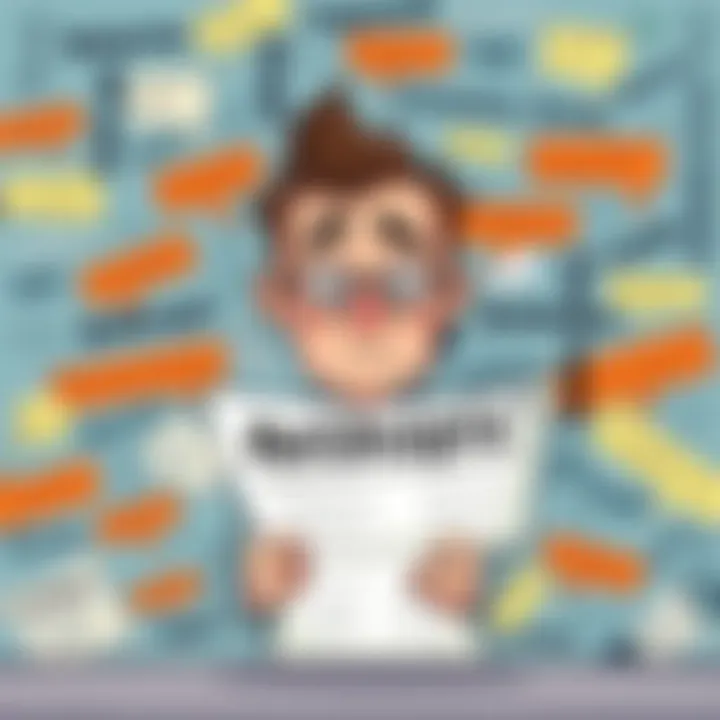 A cartoon of a tech worker surrounded by confusing corporate jargon and phrases, looking puzzled while reading a document labeled 'Anthropic'.