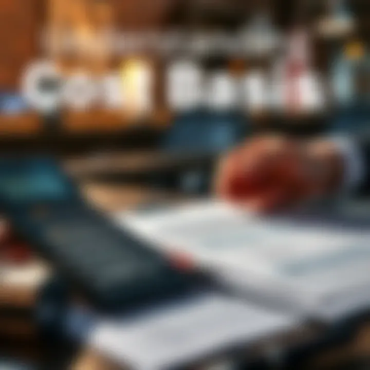 A person using a calculator and tax documents to figure out cost basis for distributions