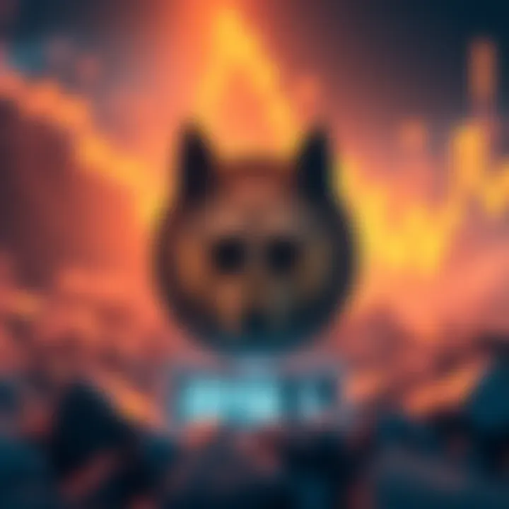 Graphic showing a digital representation of DOGE coin with a rising graph and countdown timer indicating day 56.