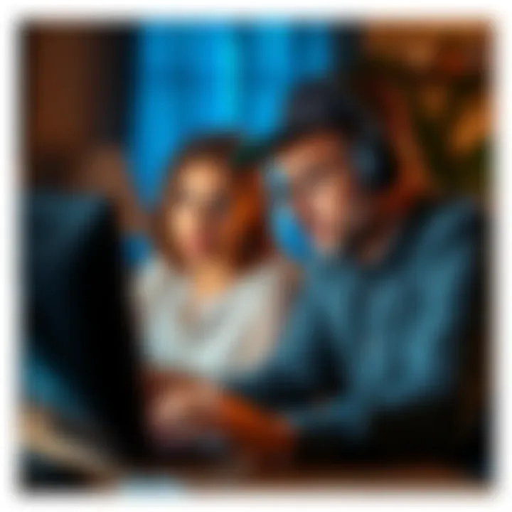 Devastated couple looking at a computer screen, concerned over lost wedding savings due to a hack