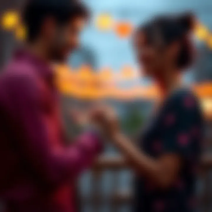 Couple Holding Hands A couple sharing a romantic moment while holding hands, smiling at each other