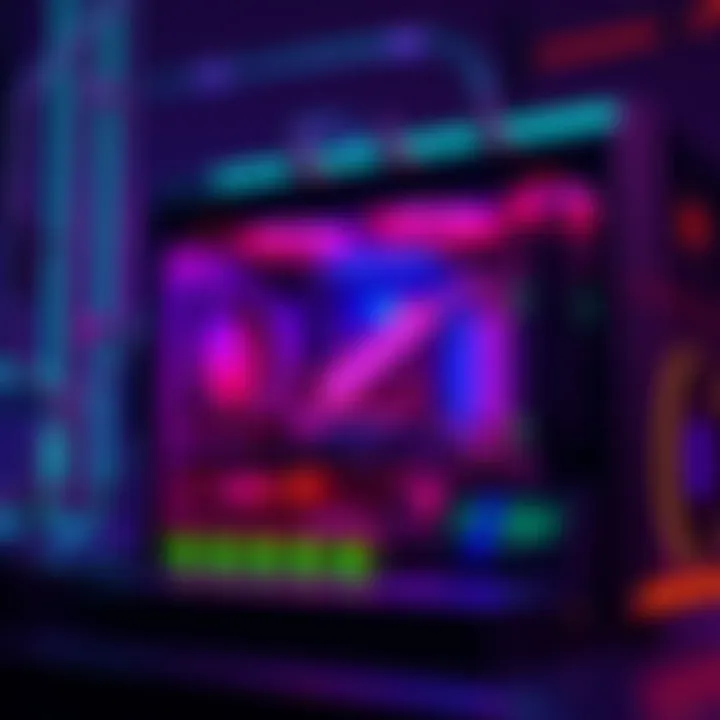 Illustration of a computer mining cryptocurrency with a custom CPU-only proof-of-work blockchain design.