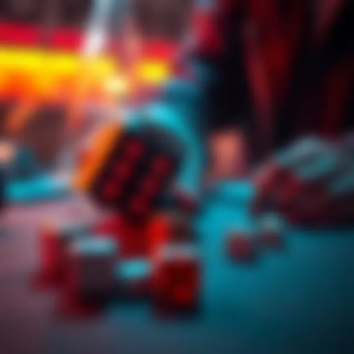 A person rolling dice on a table to generate secure cryptocurrency seeds offline using BIP39 method.