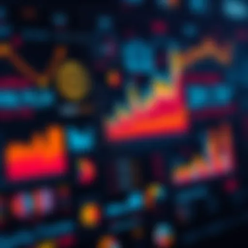 A colorful graphic displaying various data points and trends creatively arranged, showcasing innovative techniques in data visualization.