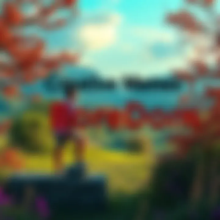 A humorous meme blending funny text with an artistic background depicting beauty in Arcadia