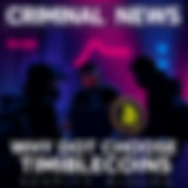 A group of people discussing digital currency transactions in a darkened room with a laptop showing stablecoin logos.