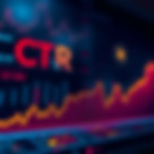 A chart showing the current price of CRO cryptocurrency at $0.10409 with an upward trend line suggesting future growth predictions.