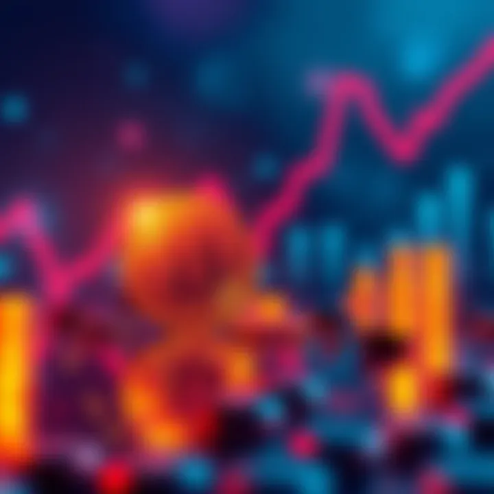 Graphic showing CRO token price dropping below $0.10 with a rising trend line in the background