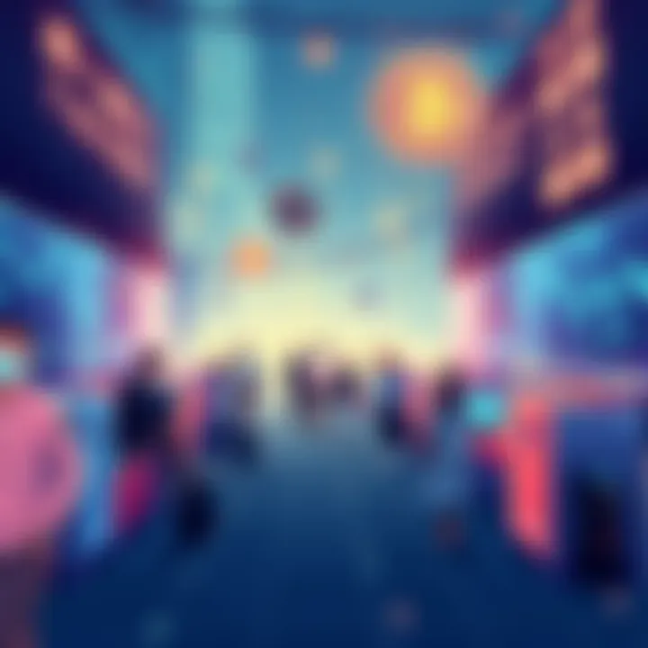 An illustration showing people trading assets across different blockchains with secure connections and low latency.