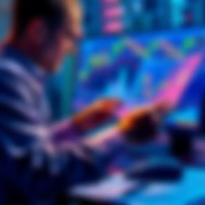 A person analyzing crypto charts and loan documents, symbolizing the evaluation of long-term crypto-backed loans and associated risks.