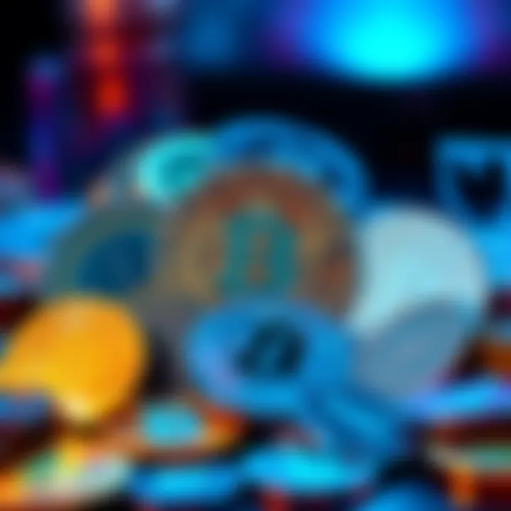 A collection of popular cryptocurrency coins displayed together, representing options for new investors.