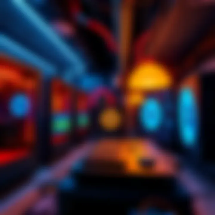 A view of a crypto mining setup featuring multiple computers and mining equipment