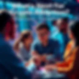 People engaged in conversation about cryptocurrency advancements and future trends