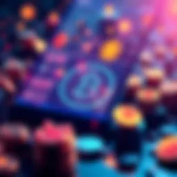 An illustration showcasing cryptocurrency symbols and digital ads coming back into the spotlight