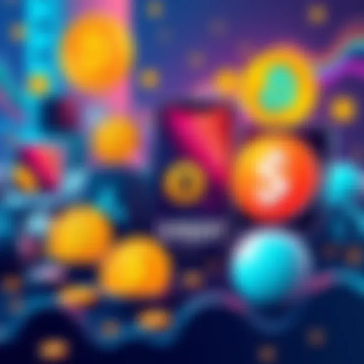 Illustration showing various crypto apps with USDC and USDT symbols, indicating interest rewards and passive income options