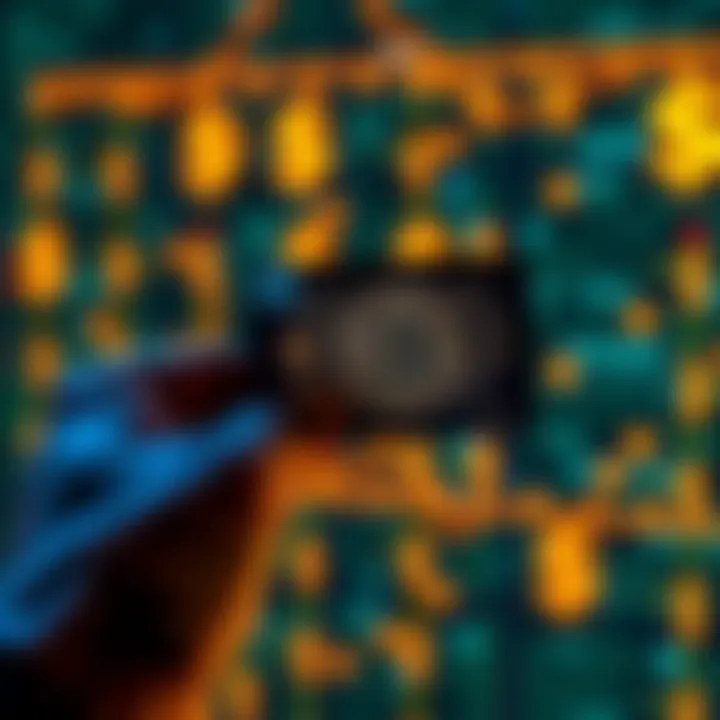 A hand holding a modern crypto card against a digital background with currency symbols