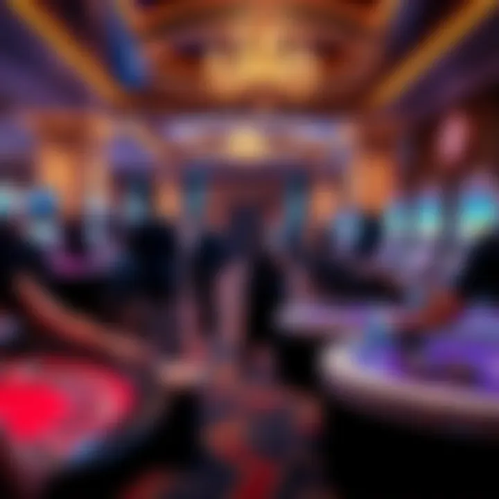 Luxurious casino interior with high rollers playing games and enjoying exclusive bonuses