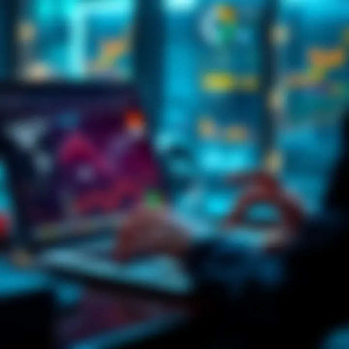 A person analyzing cryptocurrency data on a laptop with charts and graphs, emphasizing informed decision-making in crypto investments.