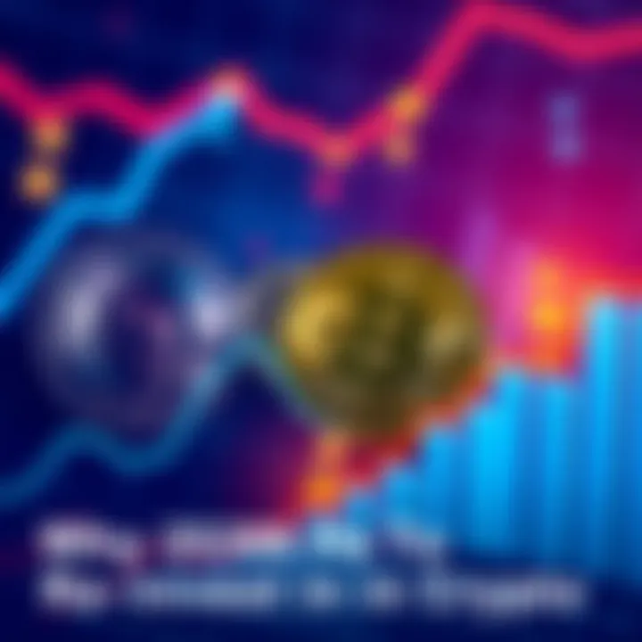 A visual representation of Bitcoin and Ethereum symbols alongside rising graphs indicating investment trends.