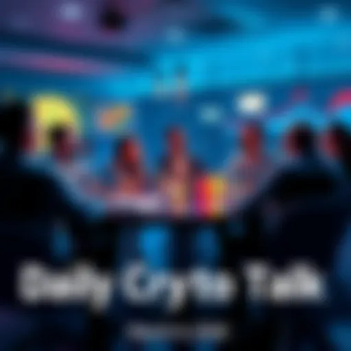 People engaging in a lively discussion about cryptocurrency trends and insights at a round table