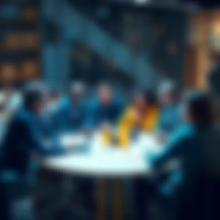 A group of diverse people discussing their moments of understanding cryptocurrency at a round table