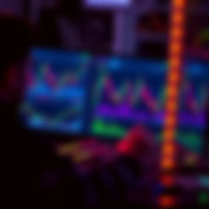 A trader analyzing crypto market trends on a computer screen with graphs and charts.