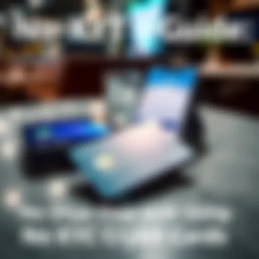 A no KYC virtual debit card placed on a table next to a smartphone displaying a cryptocurrency wallet app.