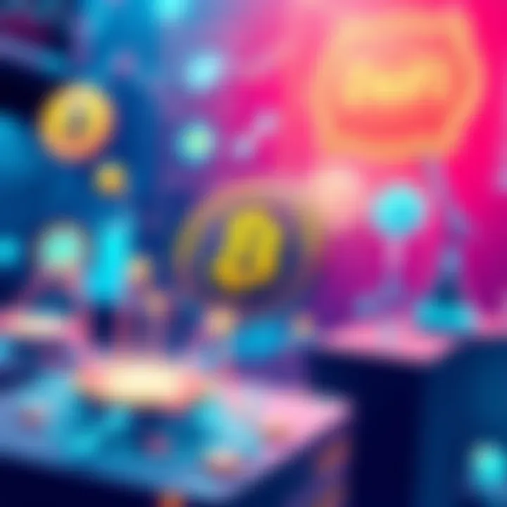 Illustration showing stablecoins and decentralized finance systems, highlighting new financial tools in a digital environment.