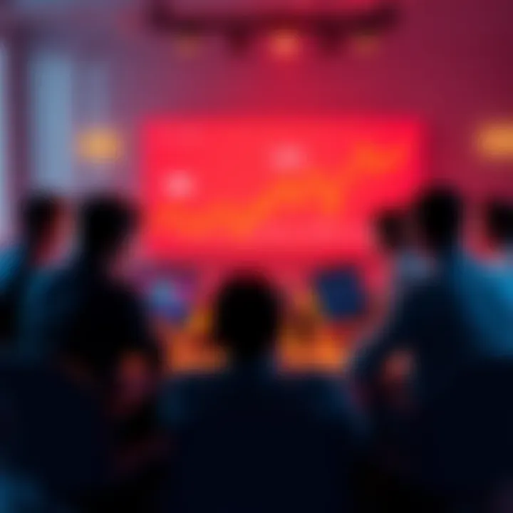 A group of people discussing cryptocurrency online, with laptops and graphs in the background.