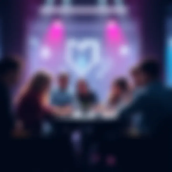A diverse group of people engaging in a lively discussion about DeFi, crypto trends, and Ethereum market strategies.