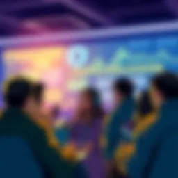 Group of people discussing cryptocurrency with caution and sharing knowledge in a vibrant online forum