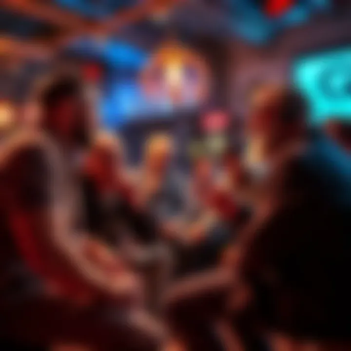 Crypto Evangelists from the Early Days A group of early cryptocurrency supporters passionately discussing ideals and technology in a casual setting.