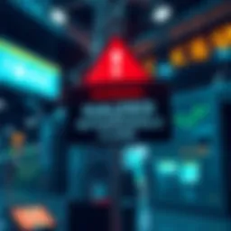 A visual representation of a cryptocurrency exchange with a warning sign indicating halted withdrawals due to hacking claims.