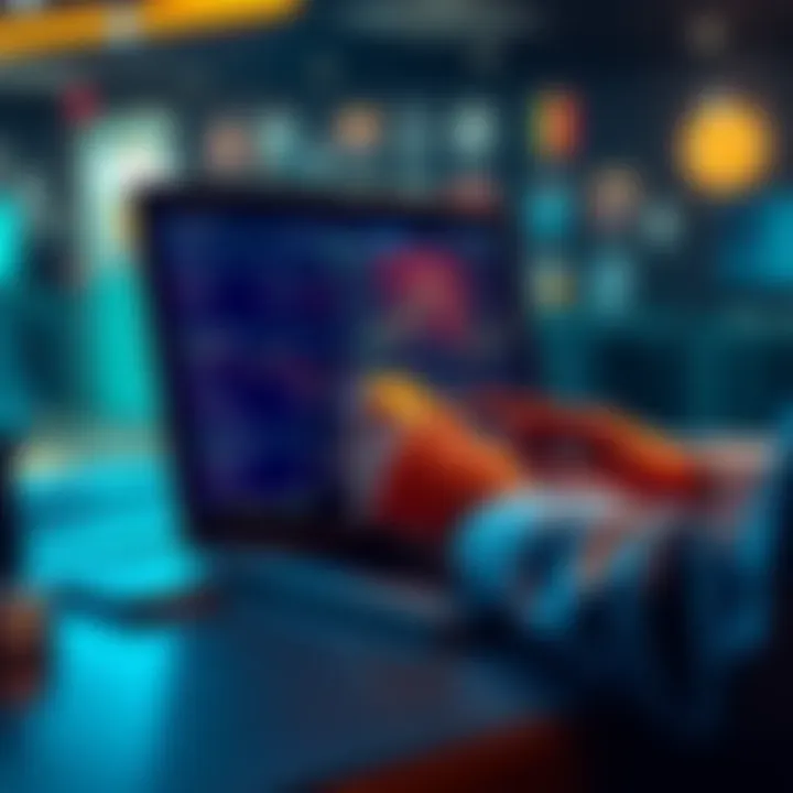 A person choosing between cryptocurrency exchanges on a laptop