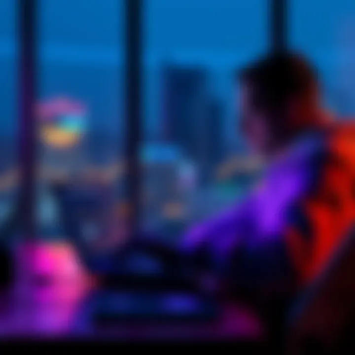 Crypto Exchange Selection A person analyzing crypto exchange platforms on a laptop, focusing on security and efficiency.