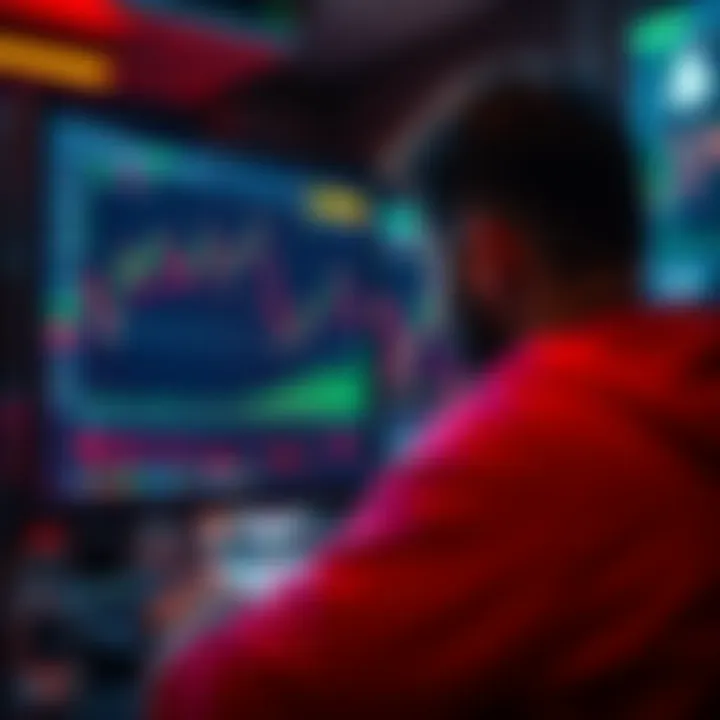A person looking at a computer screen displaying cryptocurrency charts and warning signs, symbolizing the Retoswap vulnerabilities and ongoing crypto issue discussions.