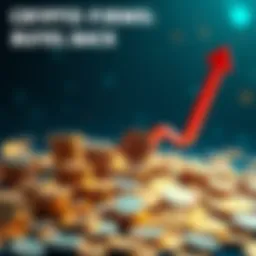 Visual representation of crypto firms investing in their own tokens, showing a pile of coins with arrows indicating upward movement, symbolizing increased value and market stability.