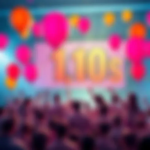 A vibrant graphic showing a digital celebration of 10 million members in a cryptocurrency forum with balloons and a community gathering online.