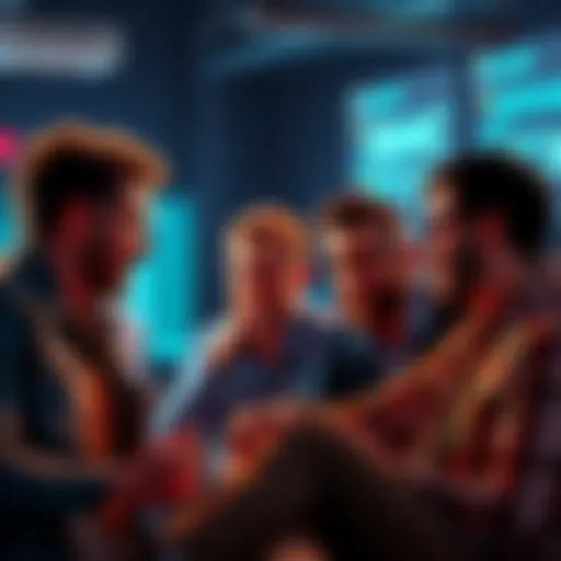 Group of crypto founders sharing ideas in an online forum