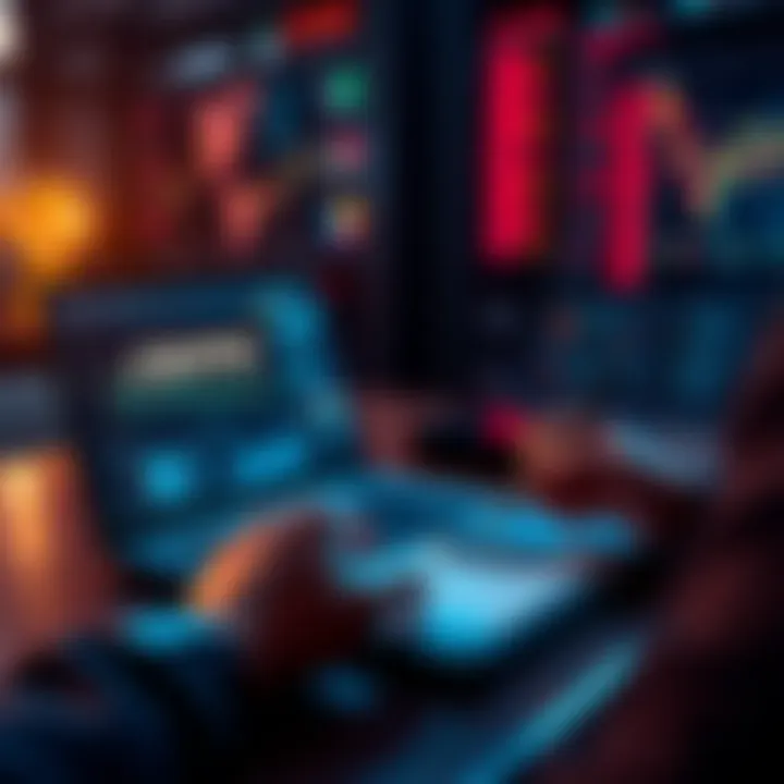 Getting Started in Crypto A person looking at cryptocurrency charts and resources on a laptop with a notepad and pen