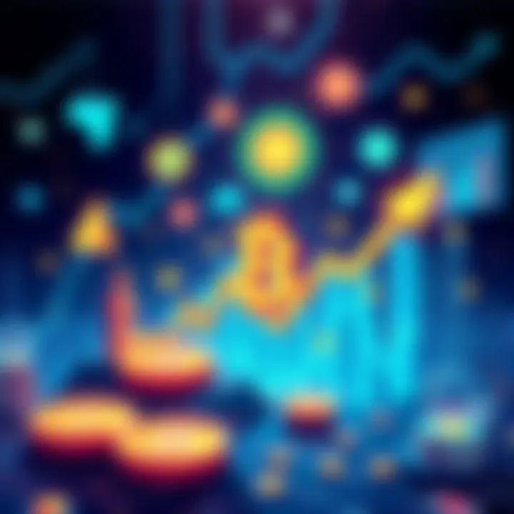 An illustration showing digital assets like Real World Assets and tokenized equities influencing the cryptocurrency market, with symbols representing growth and change.