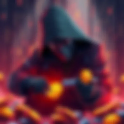 Illustration of a hacker stealing cryptocurrency from a Solana wallet, with digital assets being transferred to Ethereum.
