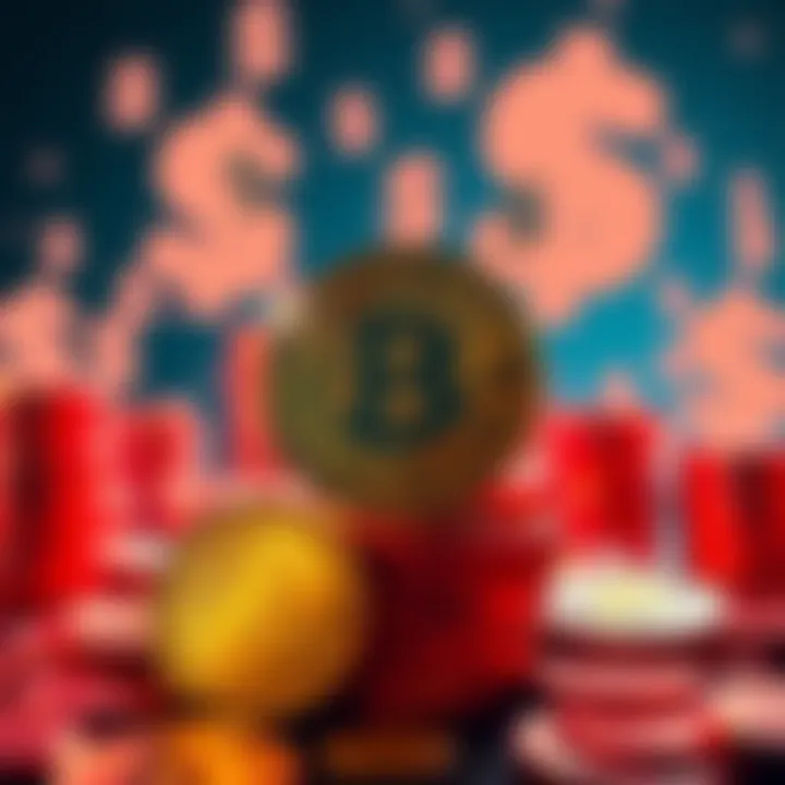 A visual representation of a large Bitcoin acquisition, showing Bitcoin coins stacked with dollar signs in the background.