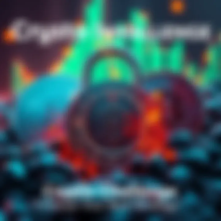 Visual representation of three cryptocurrencies with a lock symbol representing a 3.5-year investment period.